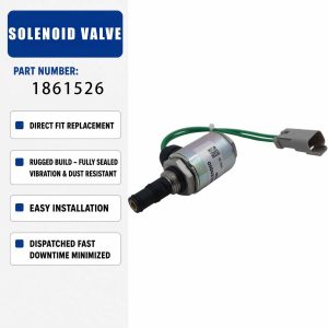 24V DC Solenoid Valve 186-1526 1861526 For Caterpillar CAT 12H 12K 120H 140K 2