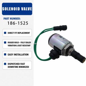 186-1525 24V Solenoid valve assembly For Caterpillar CAT 12H NA 140H NA 12H