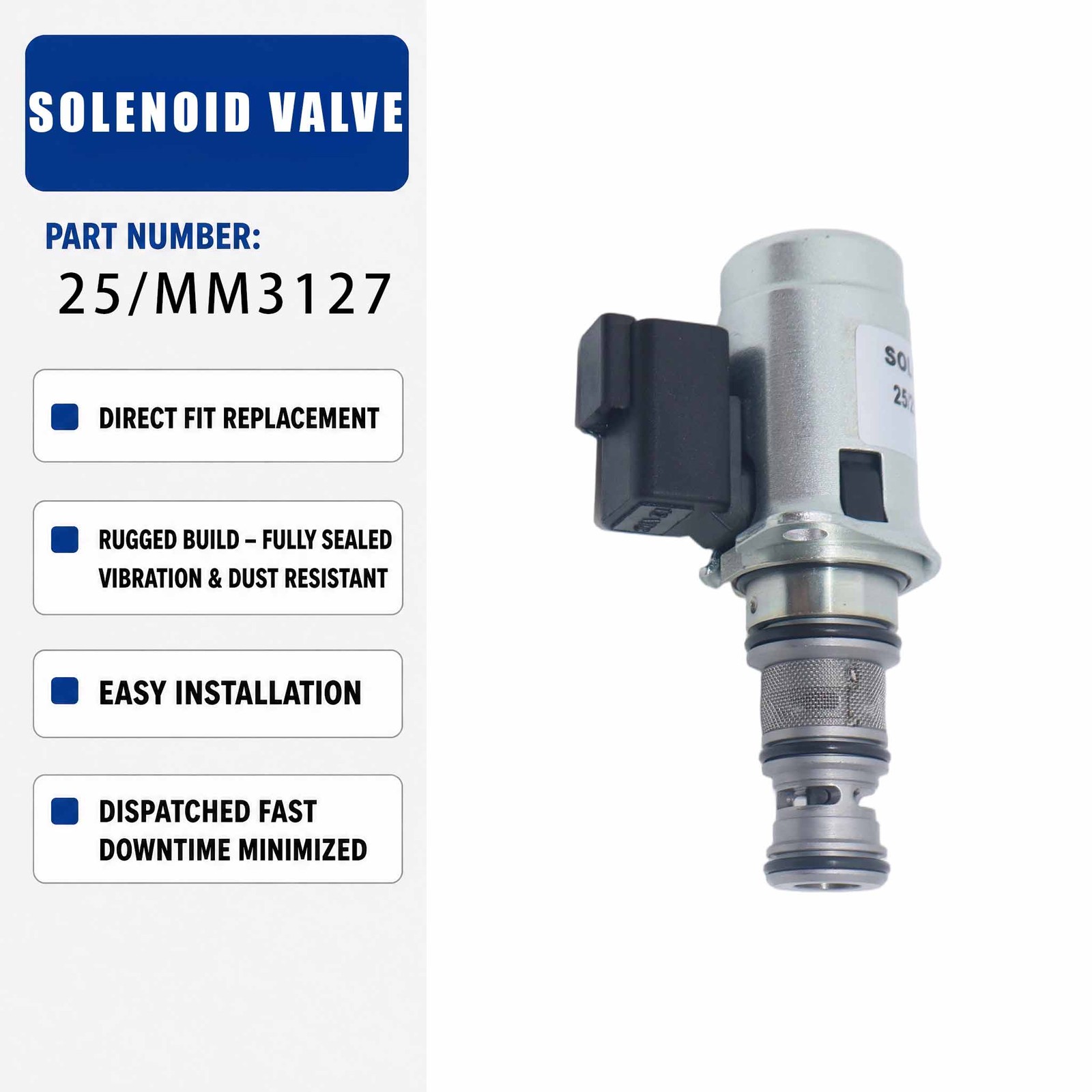 12V Solenoid valve 25222913 For JCB 3CX 4CX