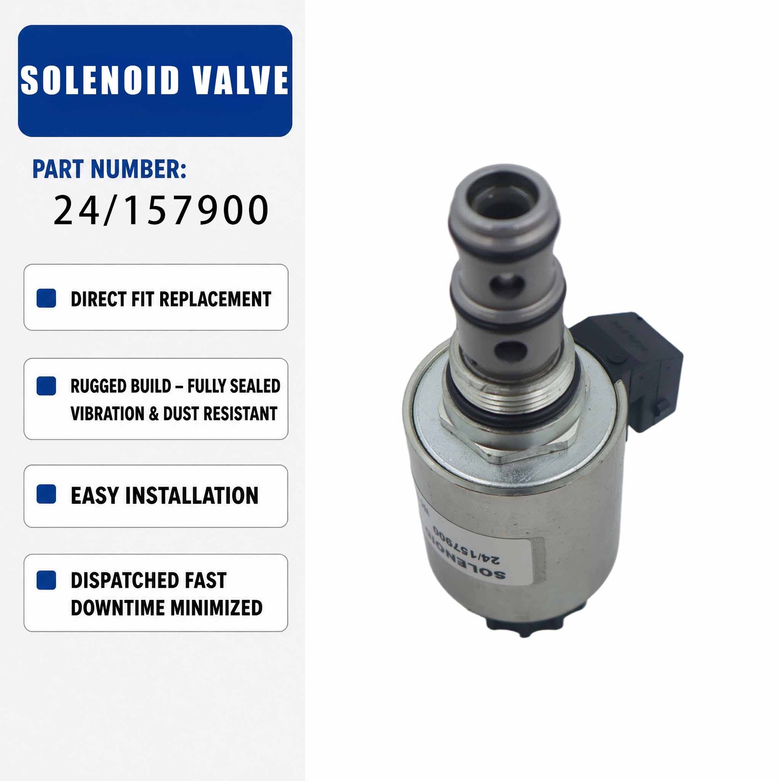 24/157900 12V Solenoid valve For for Bosch Rexroth Excavator engine replacement