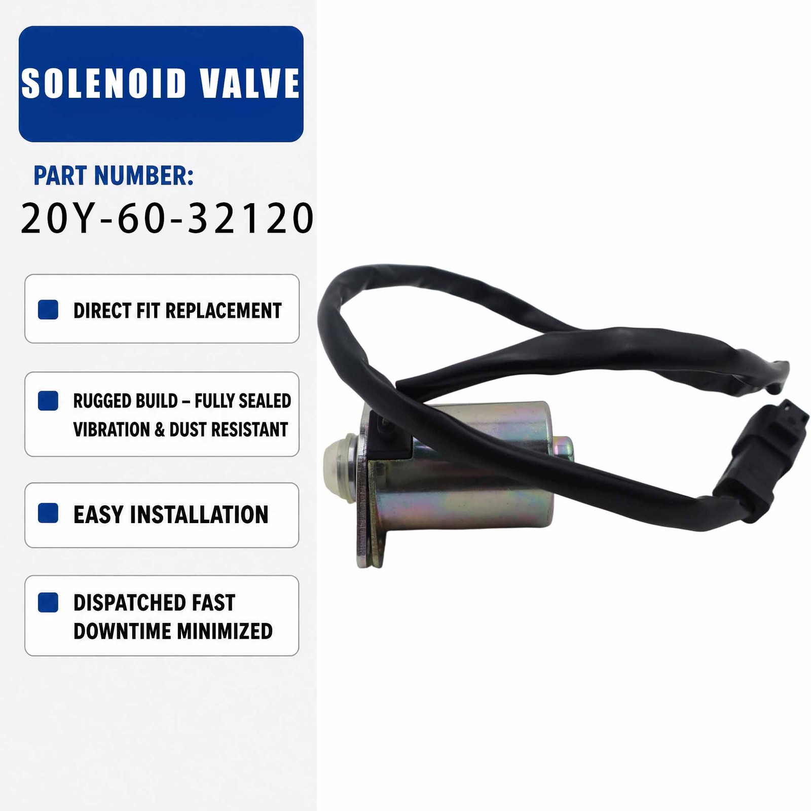 Solenoid valve 24V NY07995-10200 HM-A10027 For Komatsu PC210-7 PC220-7 PC78US