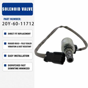 24V Solenoid valve 20Y-60-11713 20Y-60-11712 For Komatsu PC200-5 6D95 WA470-6