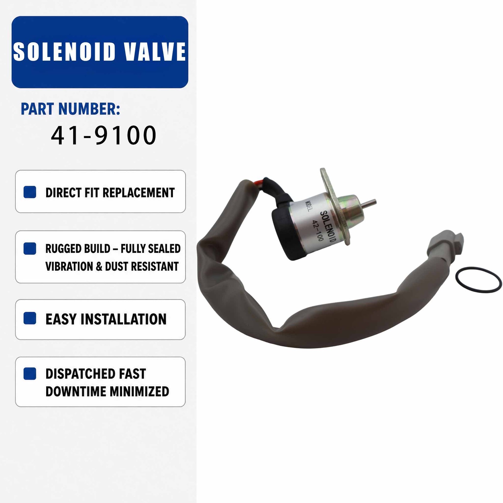 42-100 12V Solenoid valve For Yanmar 366 174 388 195 486 Diesel