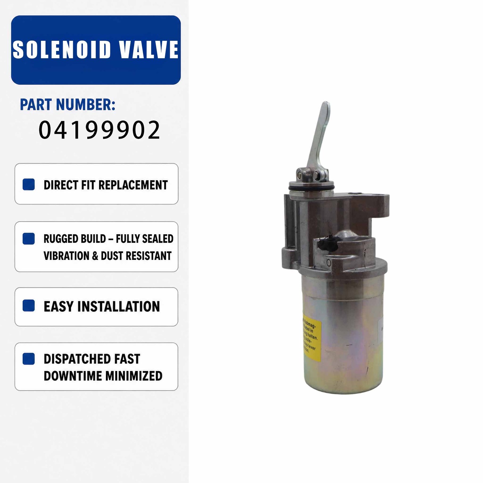 24V Solenoid valve 04199902 For VOLVO BACKHOE LOADER BL61 BL71 BL61 PLUS BL71
