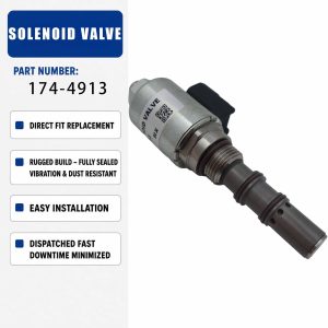 24V Solenoid valve assembly 174-4913 1744913 For Caterpillar CAT 972G II 950G