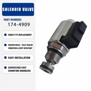 24V Solenoid valve 174-4909 1744909 For Caterpillar CAT D7R II Wading Tractor