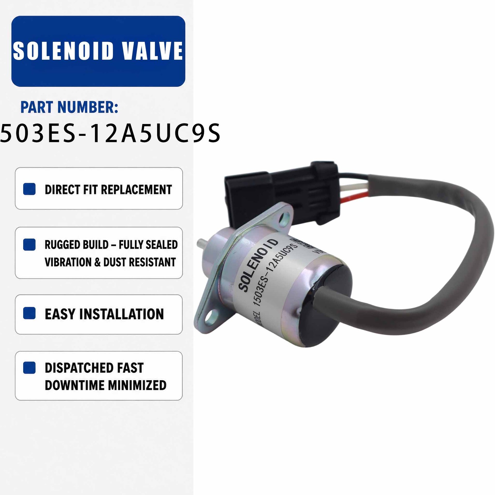 Solenoid valve 1503ES-12A5UC9S For Kubota V1505 D1105 Carrier Transicold Supra