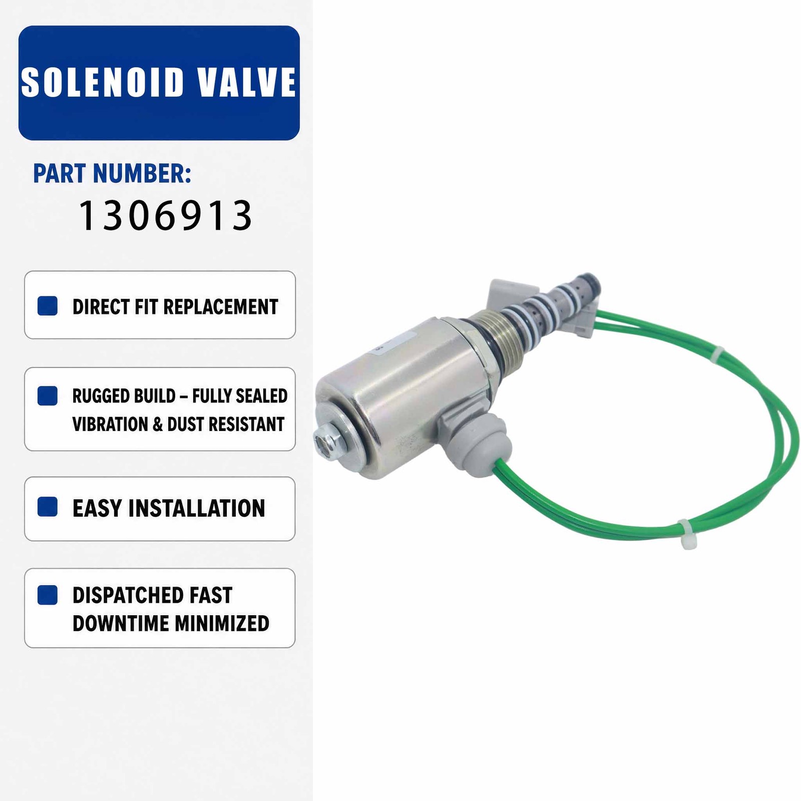 130-6913 1306913 24V Solenoid Valve For Caterpillar CAT 973C 953C 963C Crawler