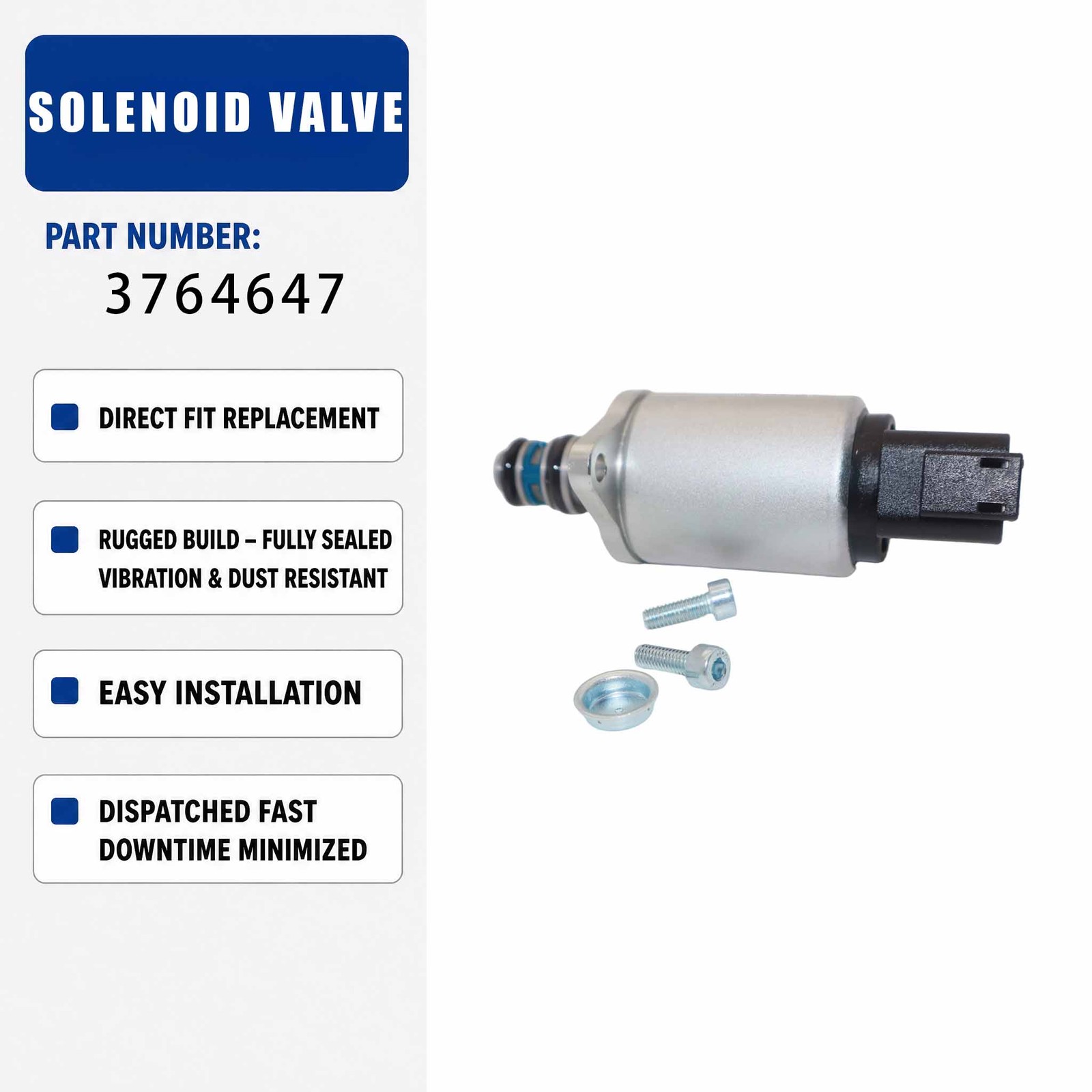 TM61801 24V Solenoid Valve For Excavator Construction Machinery Parts