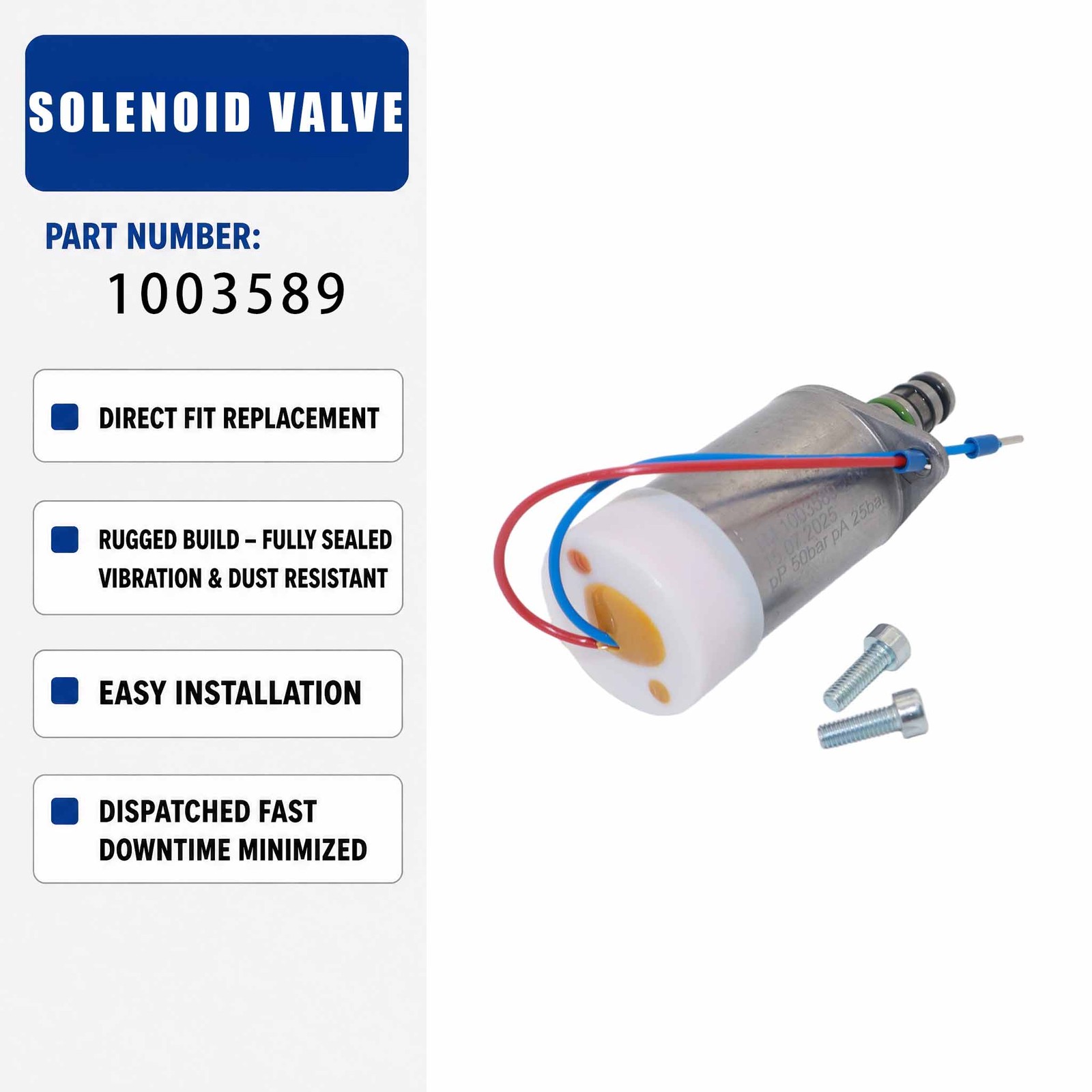 TM 1003589 24V Proportional Solenoid Valve For Excavator Construction Machinery