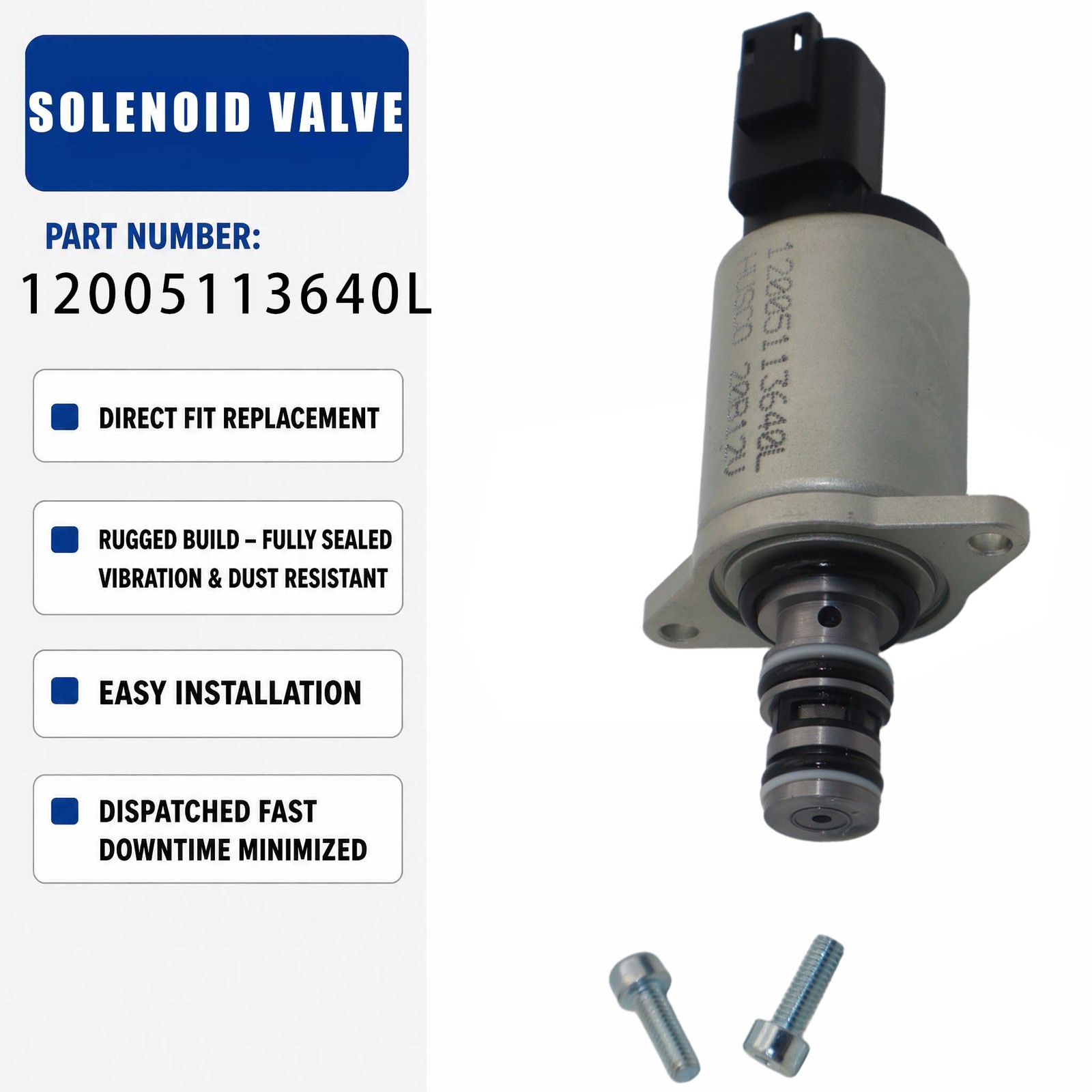 12V Proportional Solenoid Valve 12005113640L For Excavator Construction