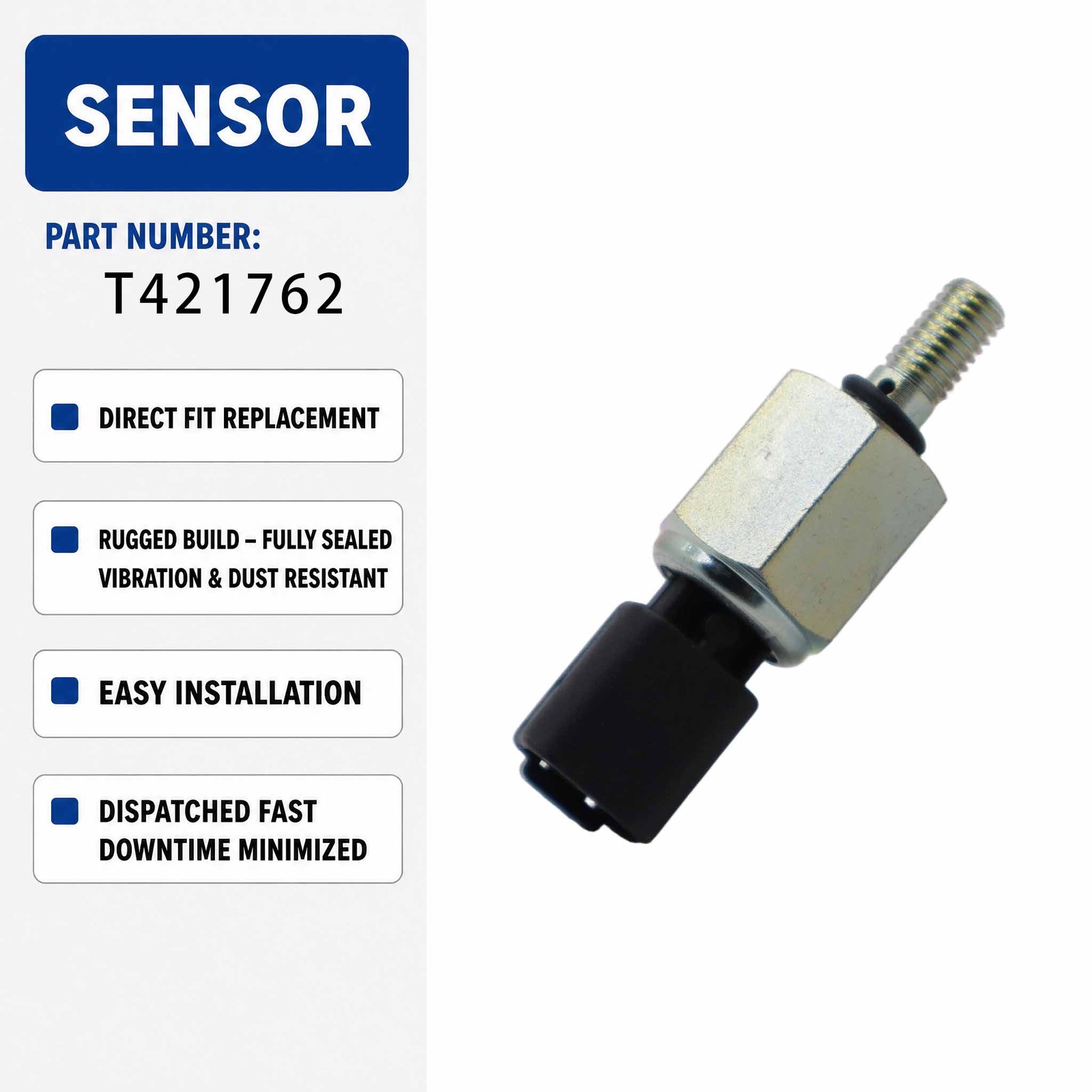 Oil Pressure Sensor T421762 For Perkins Engine 400 Series 404A-22 404D-22