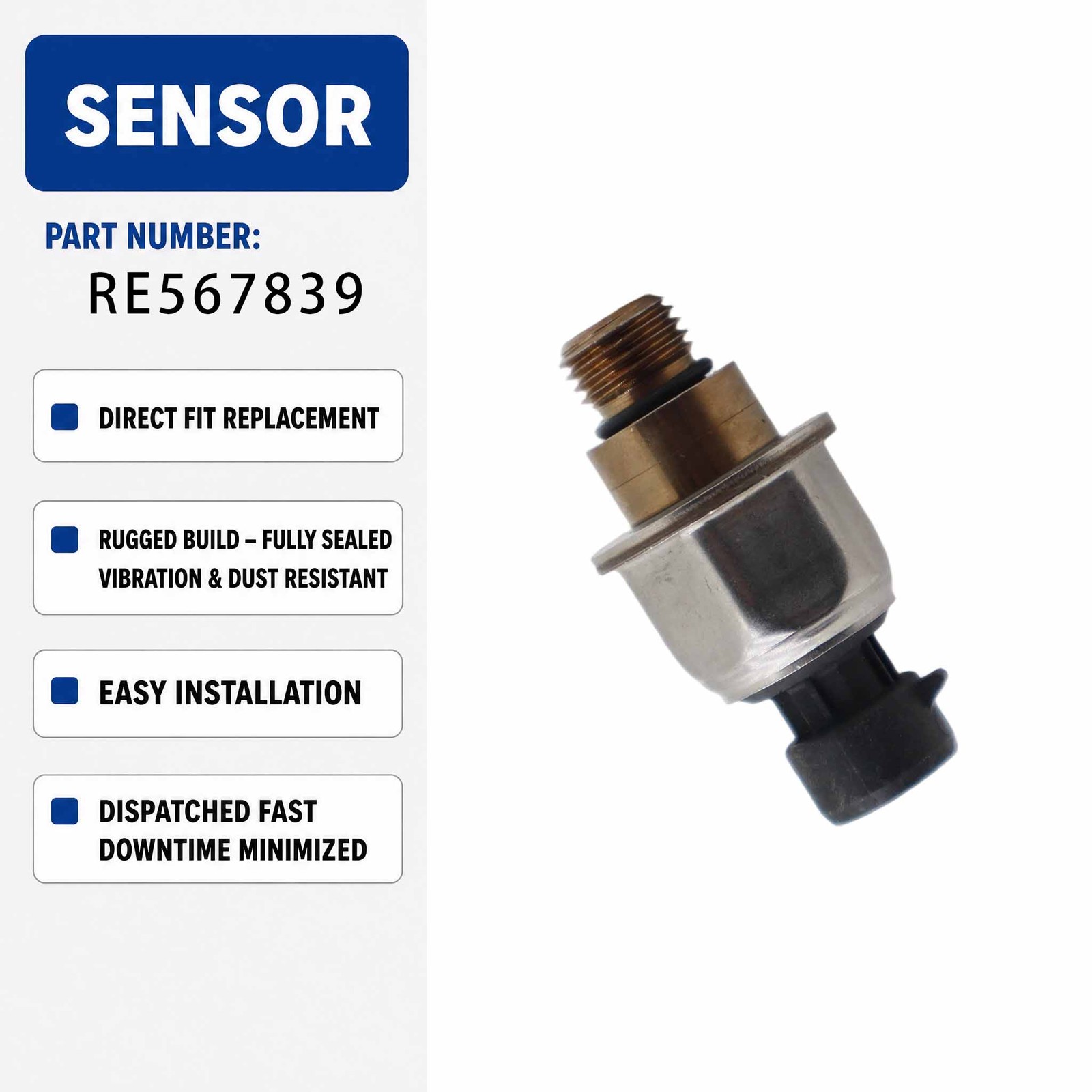 Oil Pressure Sensor RE567839 For John Deere 337E 772G 4045SFM85 5100R 5130M
