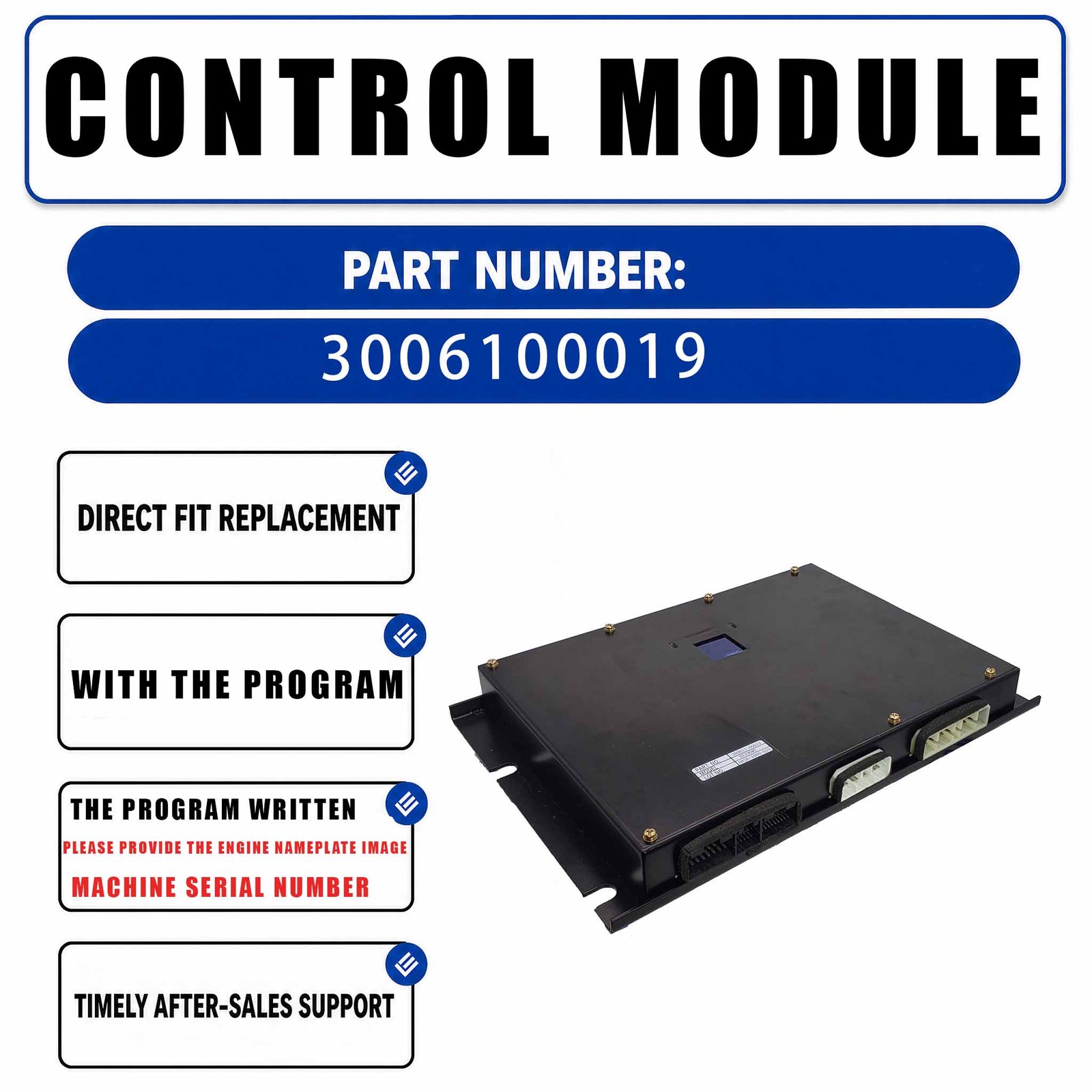 3006100019 Excavator Ecu Controller For Doosan DX190WE
