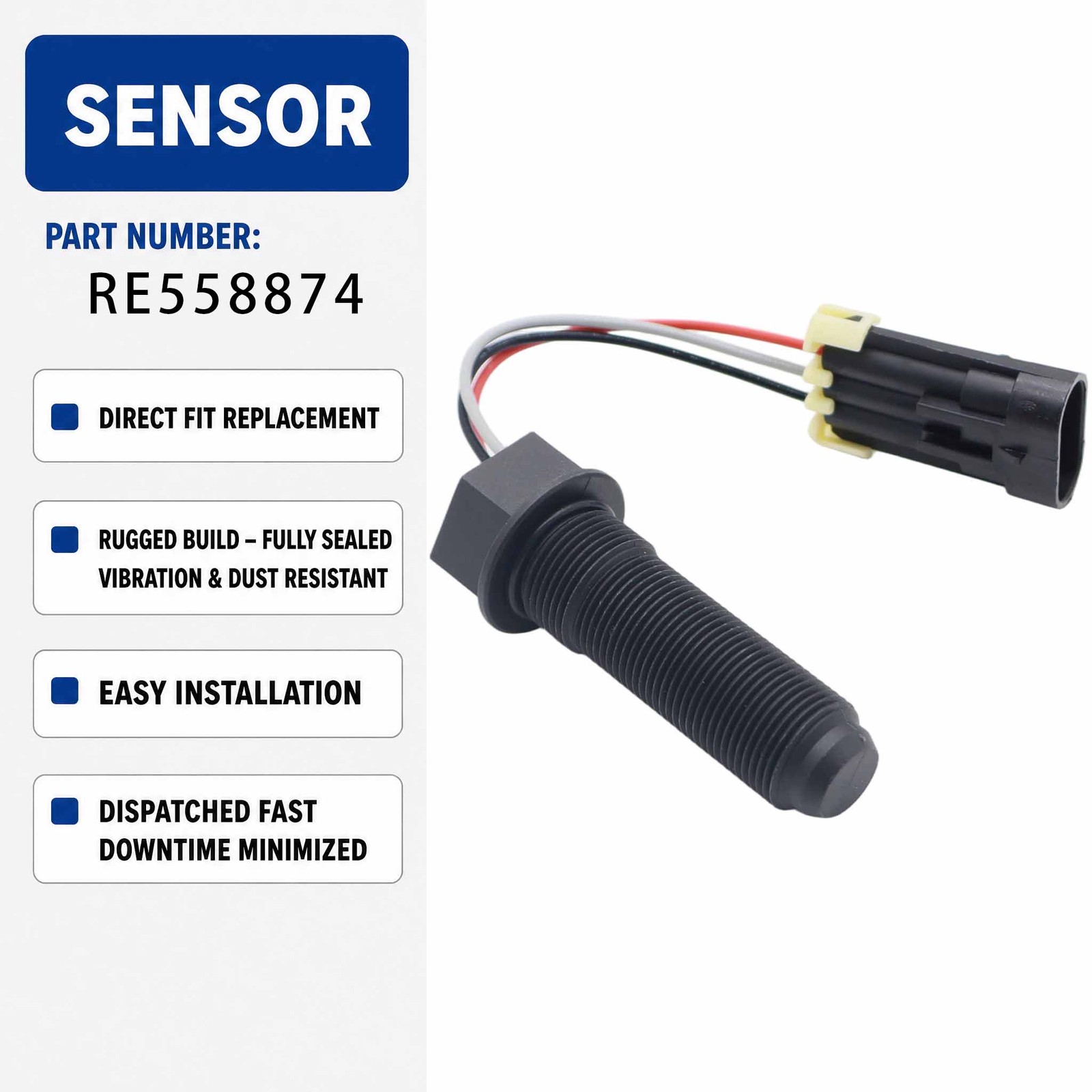 Wheel Speed Sensor RE558874 RE295929 For John Deere Tractor 5045E 5055E 5065E