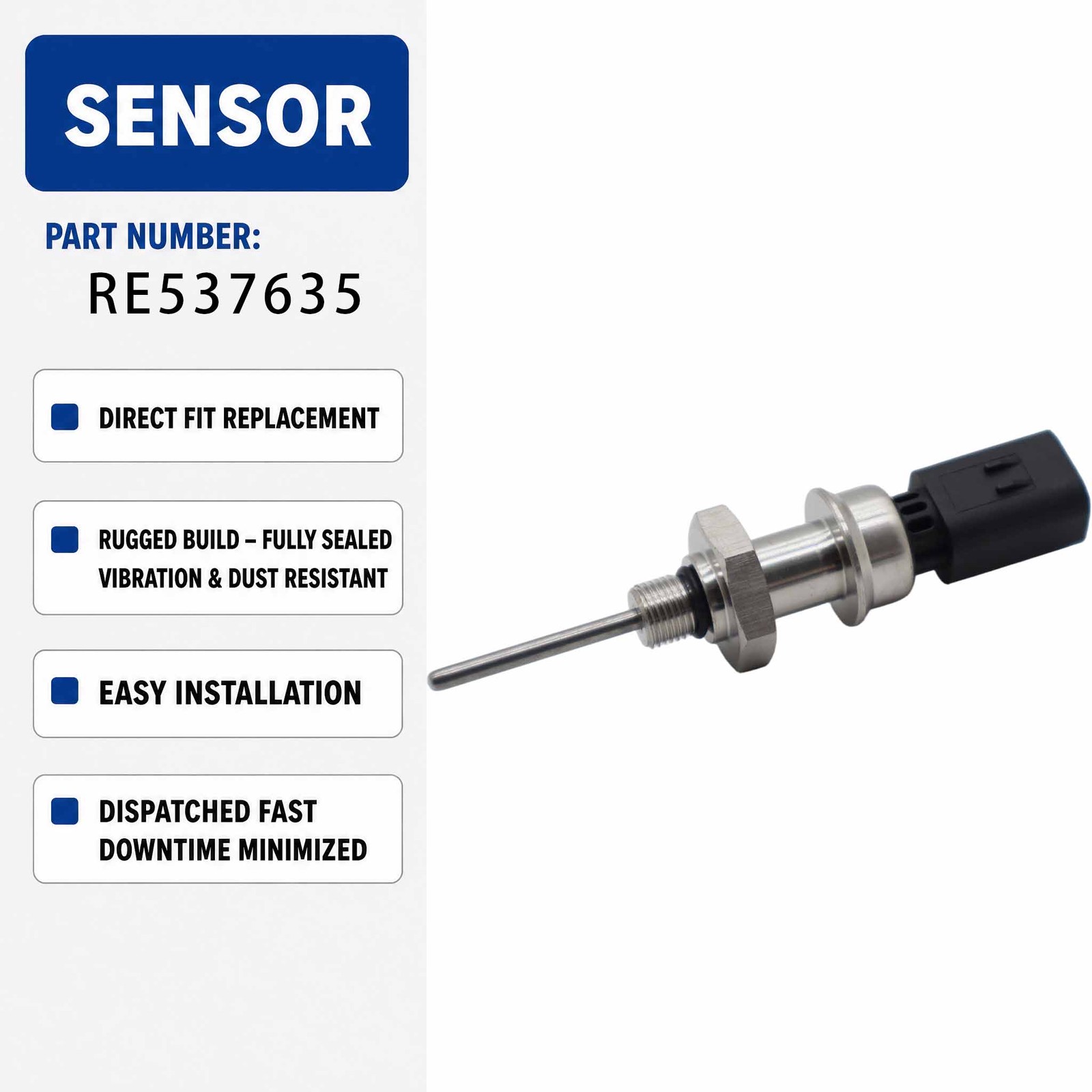 Air Temperature Sensor RE2522823 RE537635 For John Deere 310SL 3154G 3156G