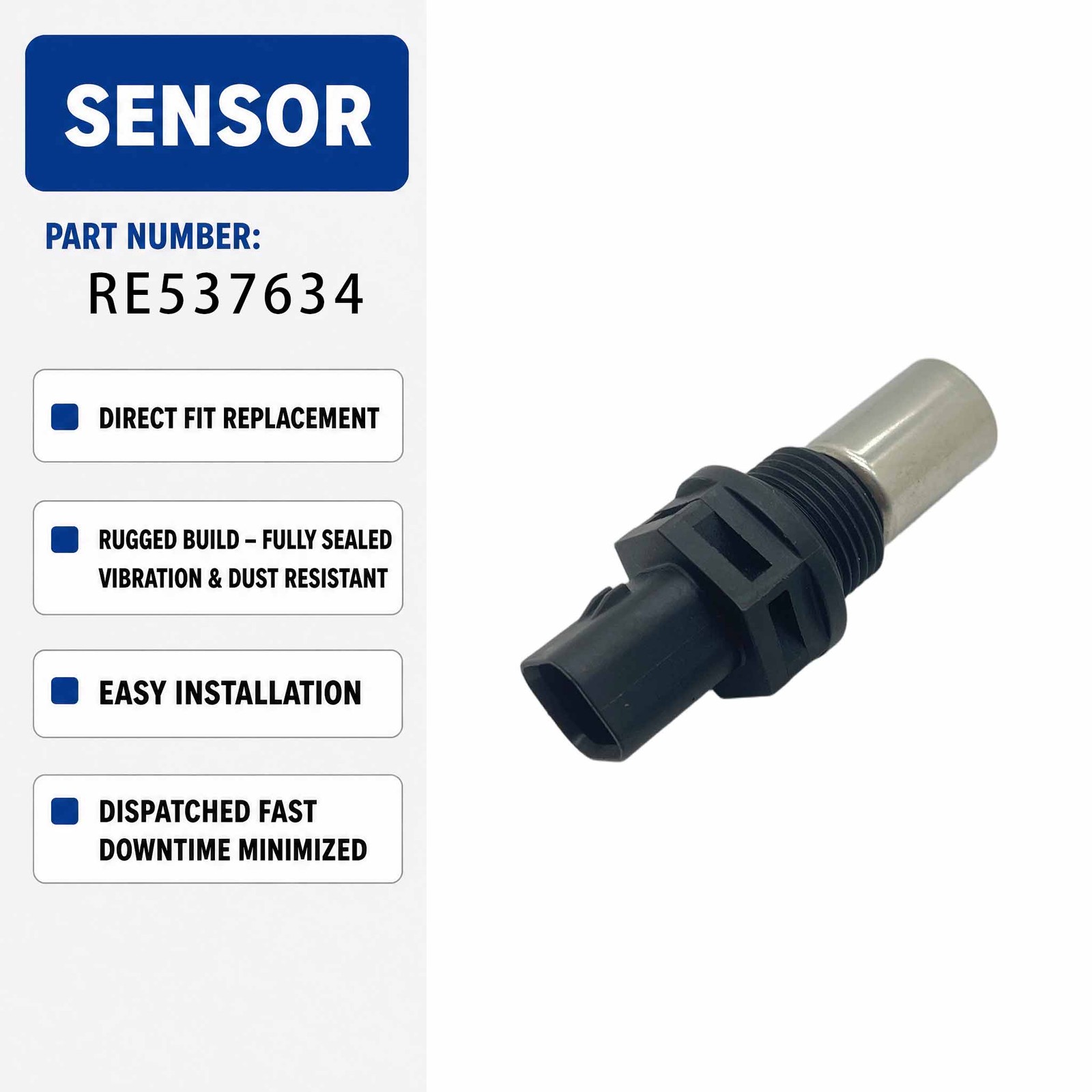 RE537634 Speed Sensor For John Deere Tractor 6105M 6115M 6125M 6150M 6155M