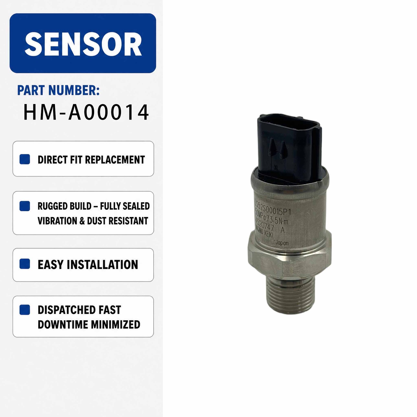 LS52S00015P1 HM-A00014 KZ000333 14713 High Pressure Sensor For Kobelco