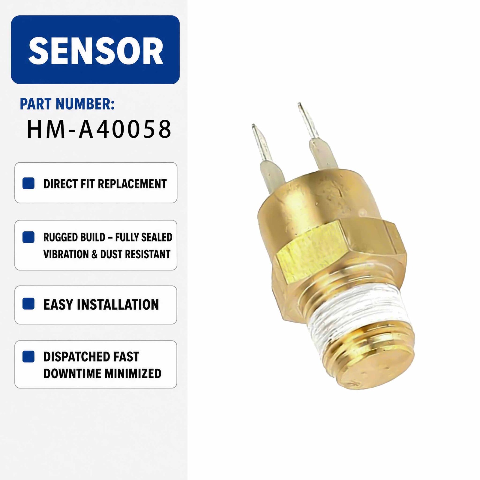KZ001696 Water Temperature Sensor For Caterpillar E312D2 E320D2 Crawler