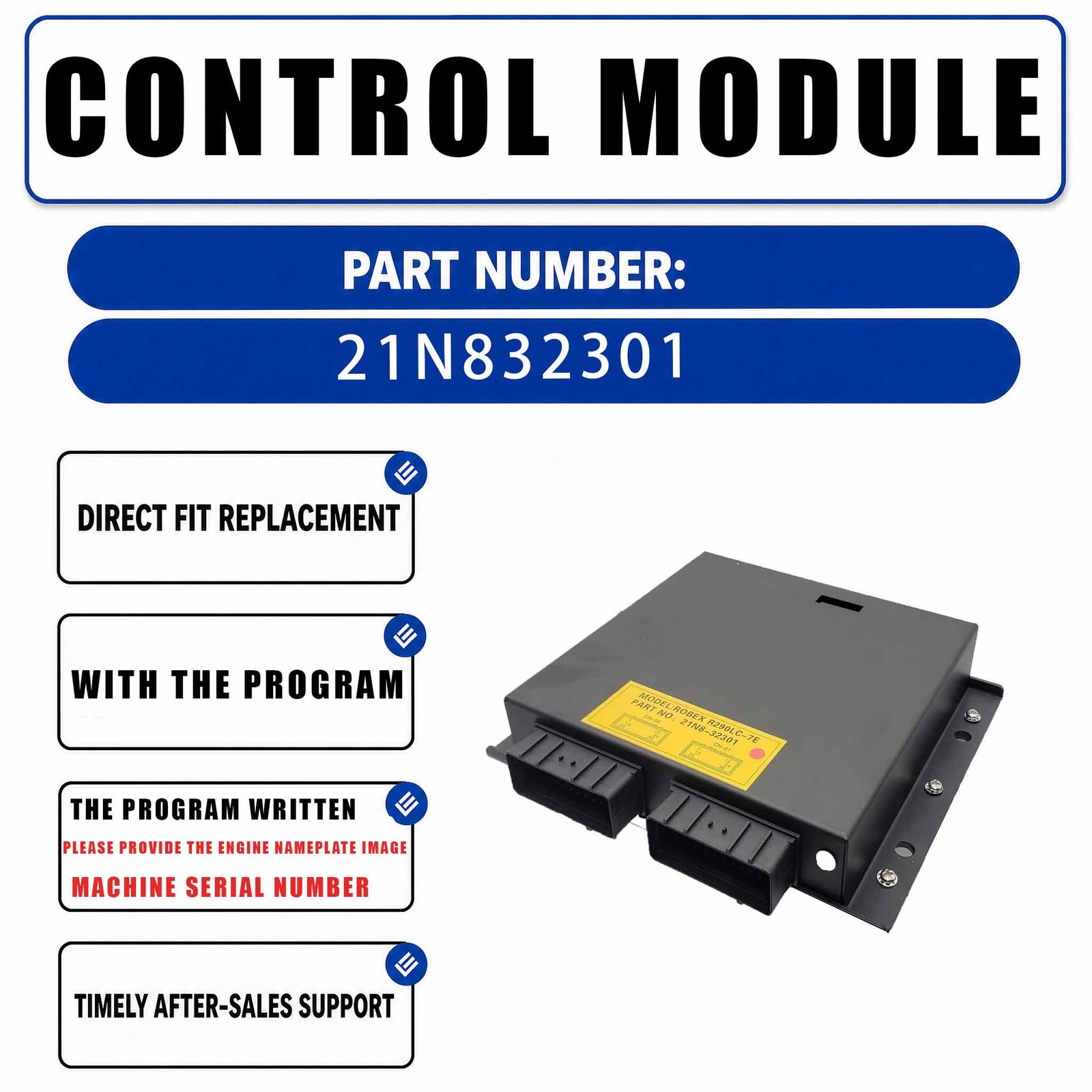 21N8-32301 Excavator ECU Controller For Excavator R290LC-7E