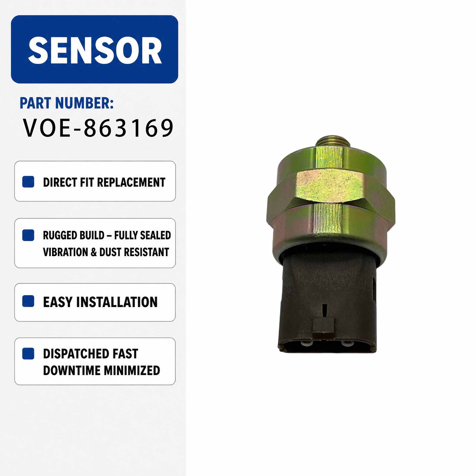 11039249 Oil Pressure Sensor For Volvo Articulated Haulers A30C A35C A40 A35