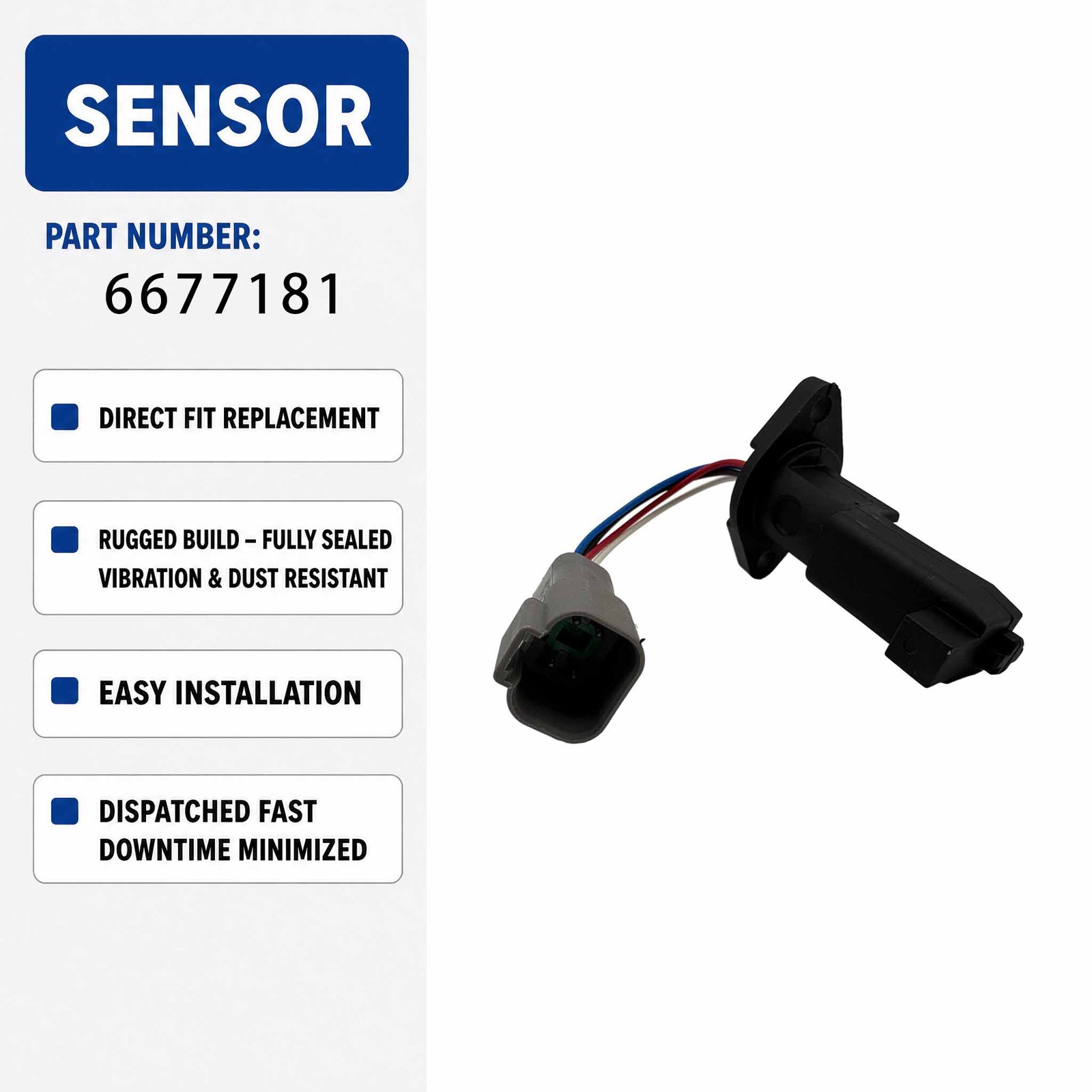 Speed Sensor 6677181 For Bobcat Skid Steer Loader A220 A300 S220 S250 S300