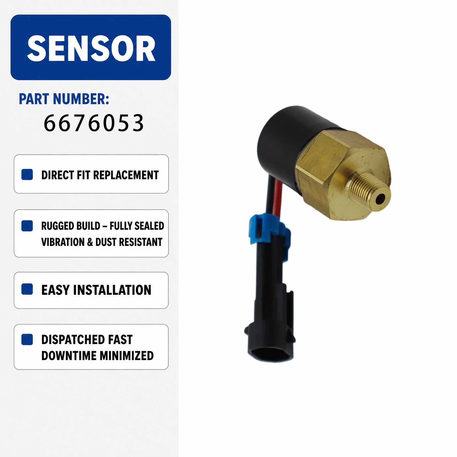 6676053 Pressure Sensor For Bobcat Engine 321 319 E08 E14 E16 X320 E10 320 322
