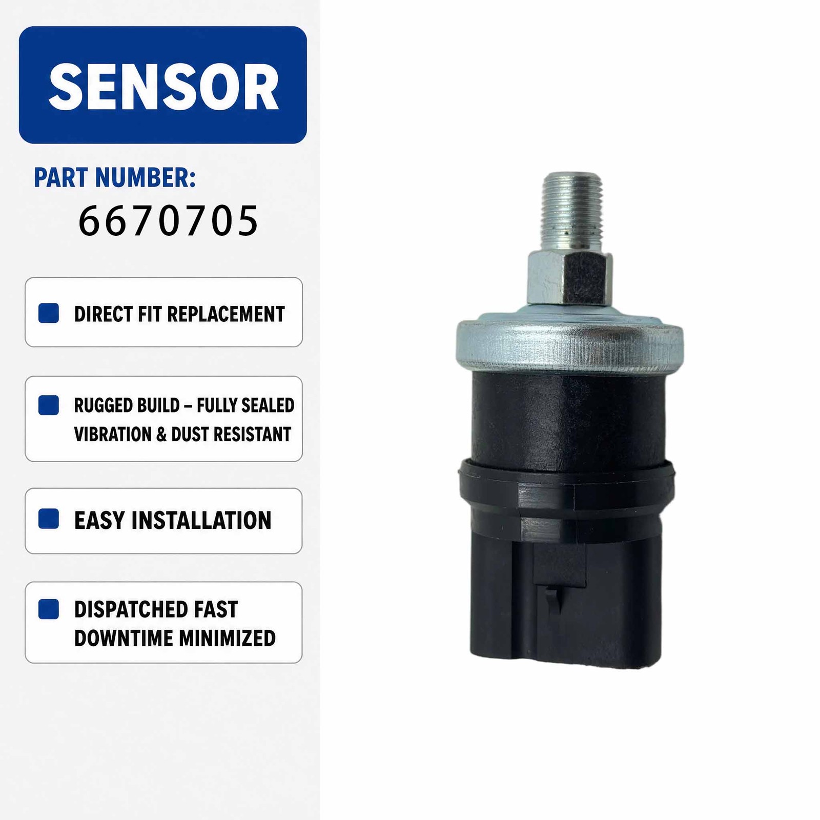 Hydraulic Oil Pressure Switch Sensor 6670705 For Bobcat 453 463 553 653 751 753