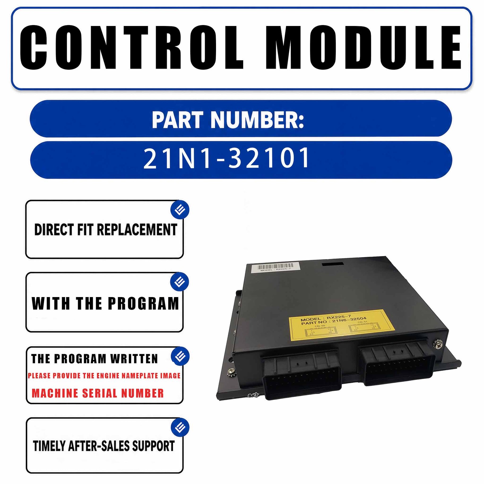 21N1-32101 Excavator ECU Controller For Hyundai Robex R80-7 RX80LC-8 Excavator
