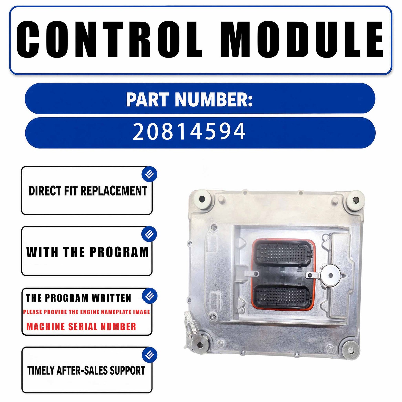 With program P04 ECU Controller ECM Electronic Control Unit Module 20814594 For