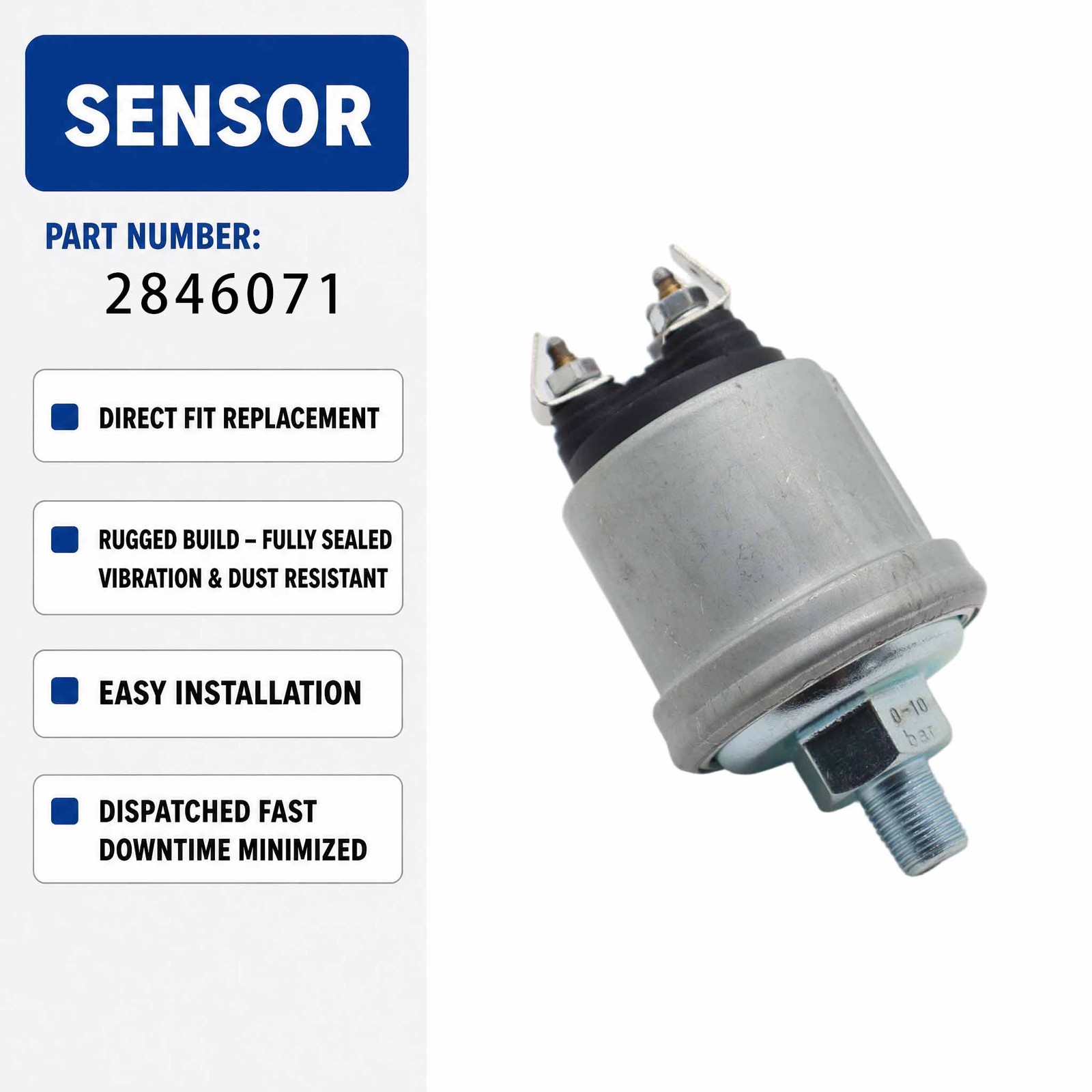 2846071 Oil Pressure Sensor For Perkins Engine 1004-42 1004-4 1004-4T 1006-6T