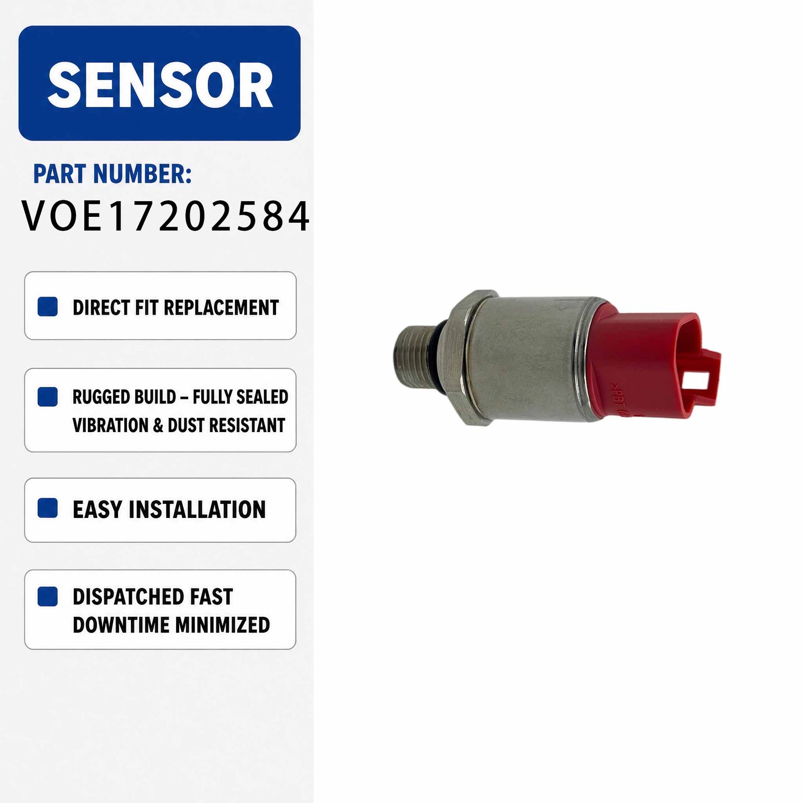 Oil Pressure Sensor VOE17202584 For EC Excavator Engine Oil Pressure Sensor