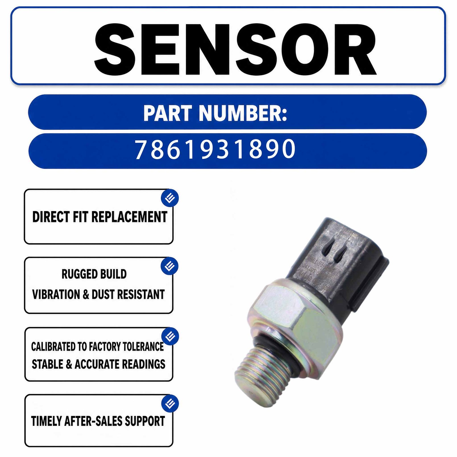 7861931880 Pressure Sensor For Komatsu Excavator PC70-8 PC200-8 PC550LC-8