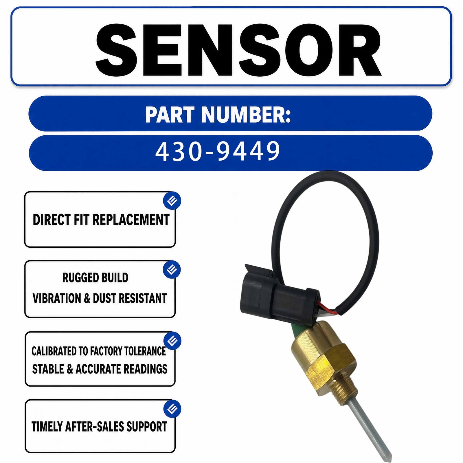 430-9449 4309449 Electric Coolant Level Sensor For Caterpillar CAT 3412C