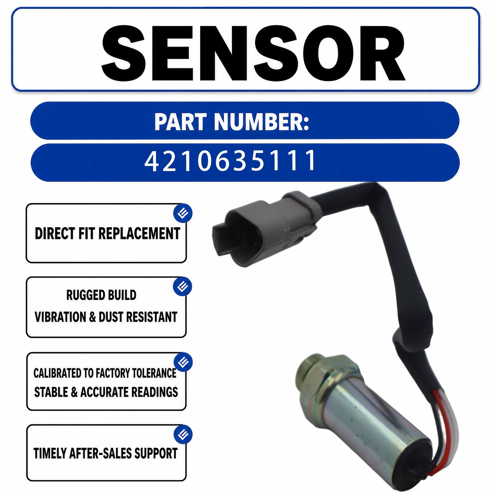 Pressure Sensor 421-06-35111 For Komatsu Wheel Loader WA150-6 WA150L-5
