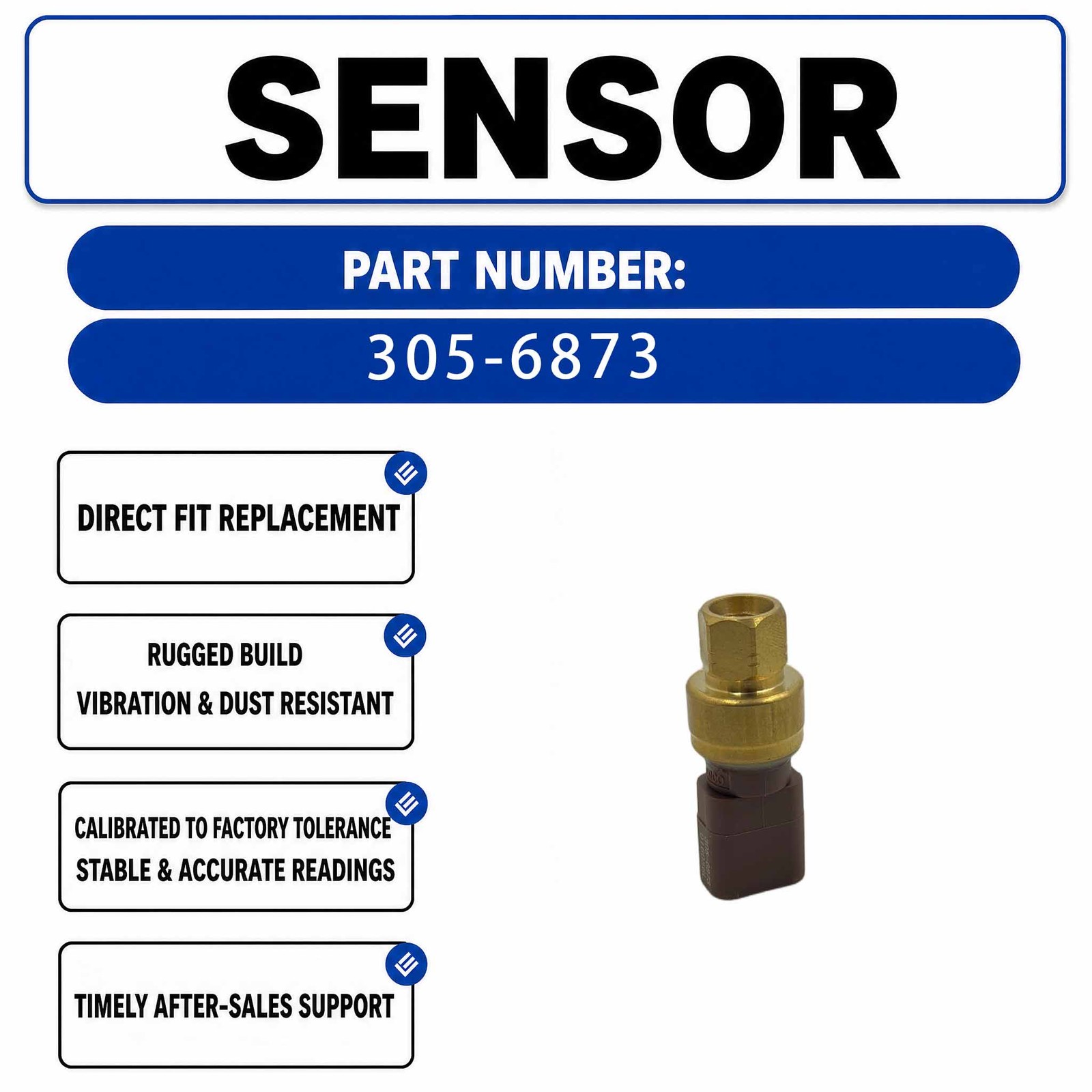 Pressure sensor 305-6873 3056873 For Caterpillar CAT POWER SYS Generator Set