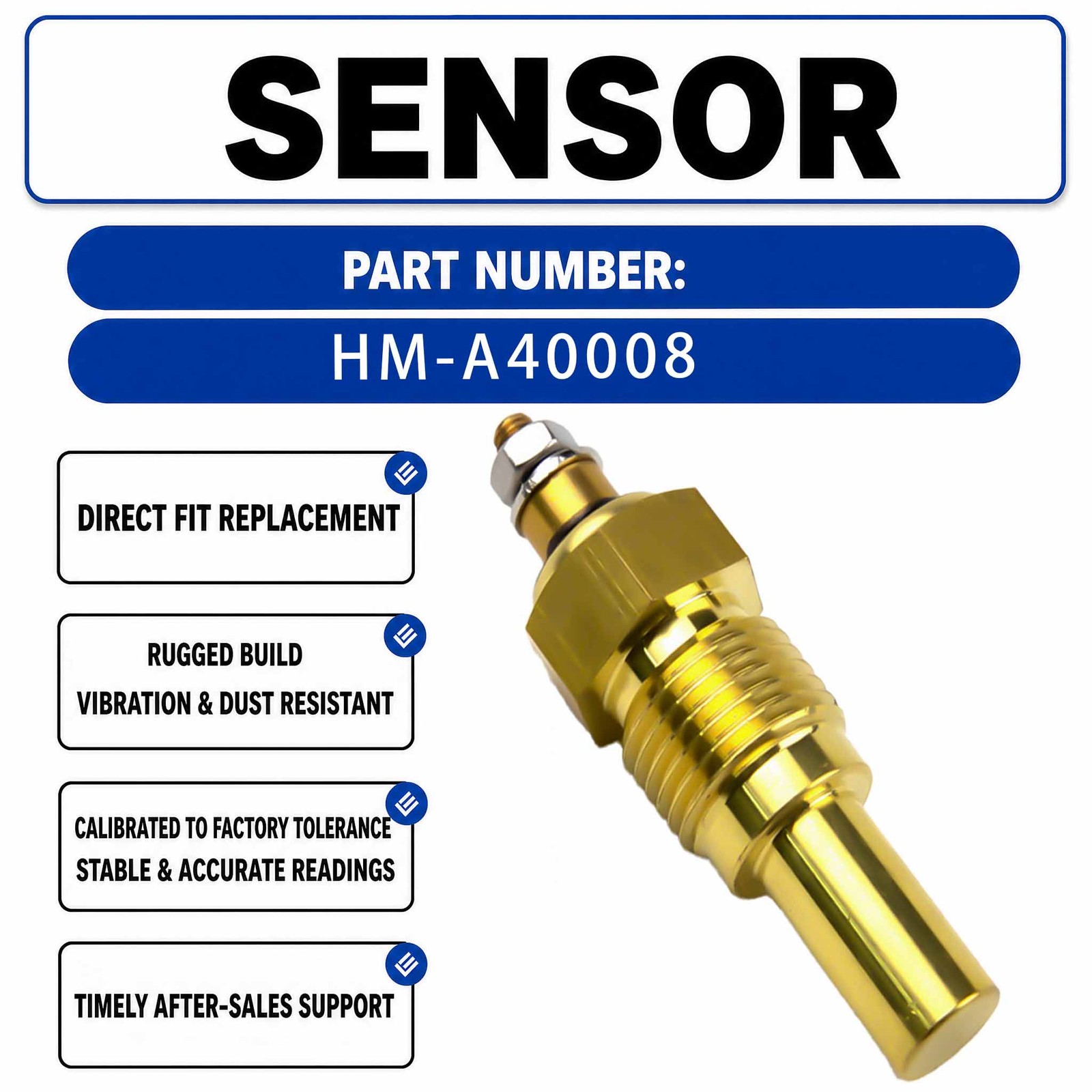 42571296 HM-A40008 Water Temperature Sensor For Sany SY155 Crawler Excavators