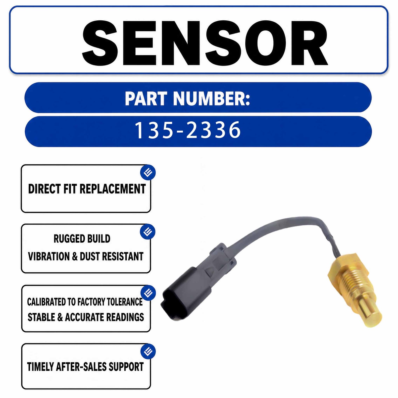 Water Temperature Sensor KZ000091 For Caterpillar E320C E312B E312C E320B E307C