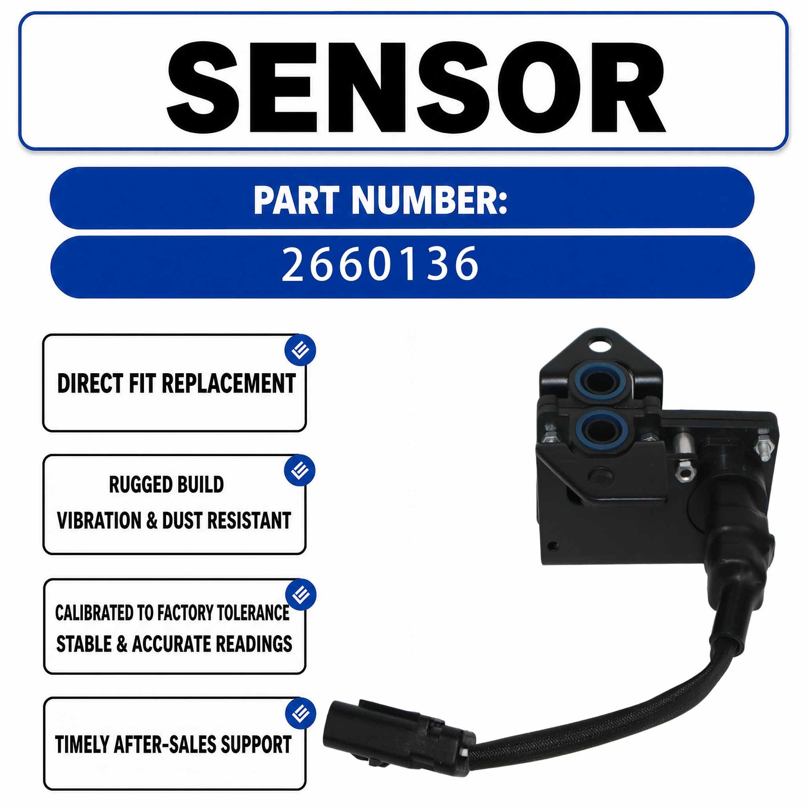 Pressure Sensor CA2660136 For Caterpillar CAT G3520C G3520E G3512 G3520