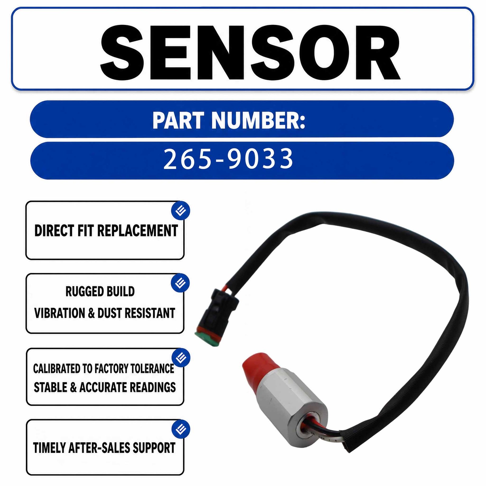 Speed sensor assembly 265-9033 For Caterpillar CAT D8L D9R D9L D9N D10N D10R
