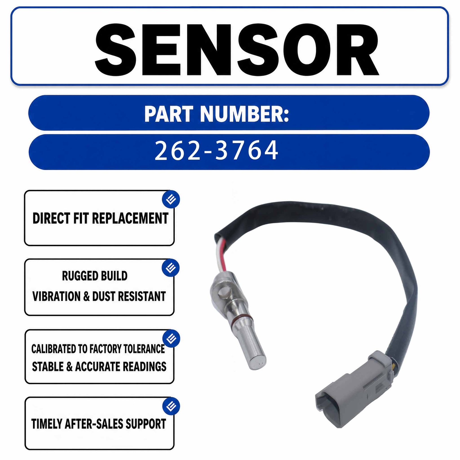 Hall effect dual speed sensor 262-3764 For Caterpillar CAT CB8 CB7 CD8 Rollers