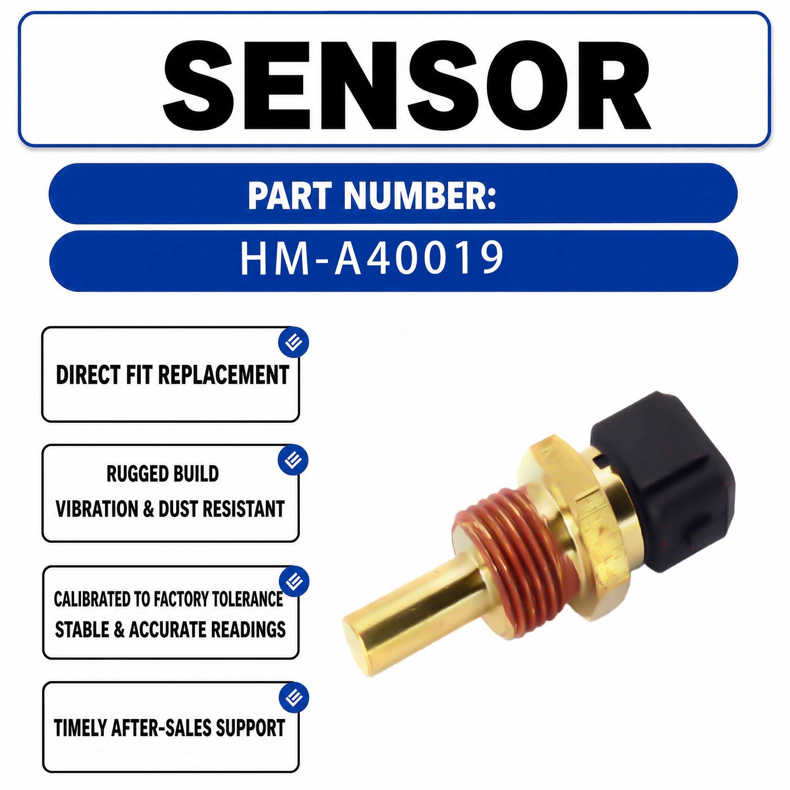 Water Temperature Sensor KZ000083 For Doosan DH220-5 DH220-7 Excavators