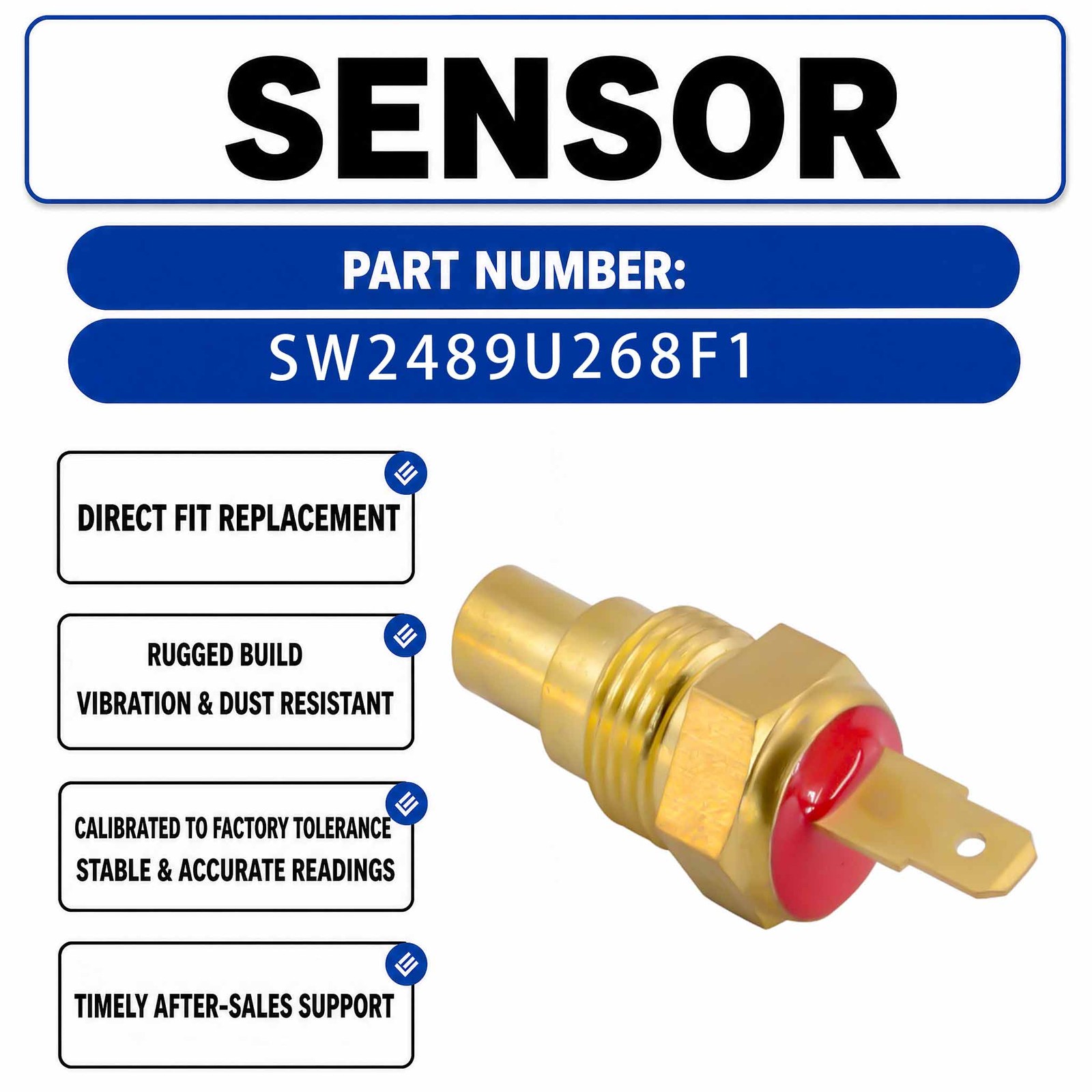 SW2489U268F1 Water Temperature Sensor For Kobelco SK200-3 SK200-5 Excavators