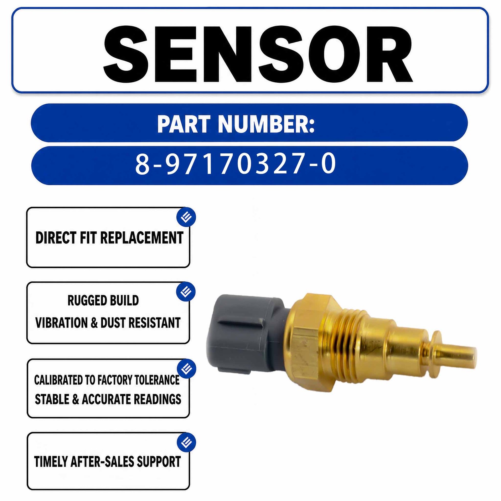 8-97170327-091 Water Temperature Sensor For Hitachi ZAX200 ZAX330 ZAX350