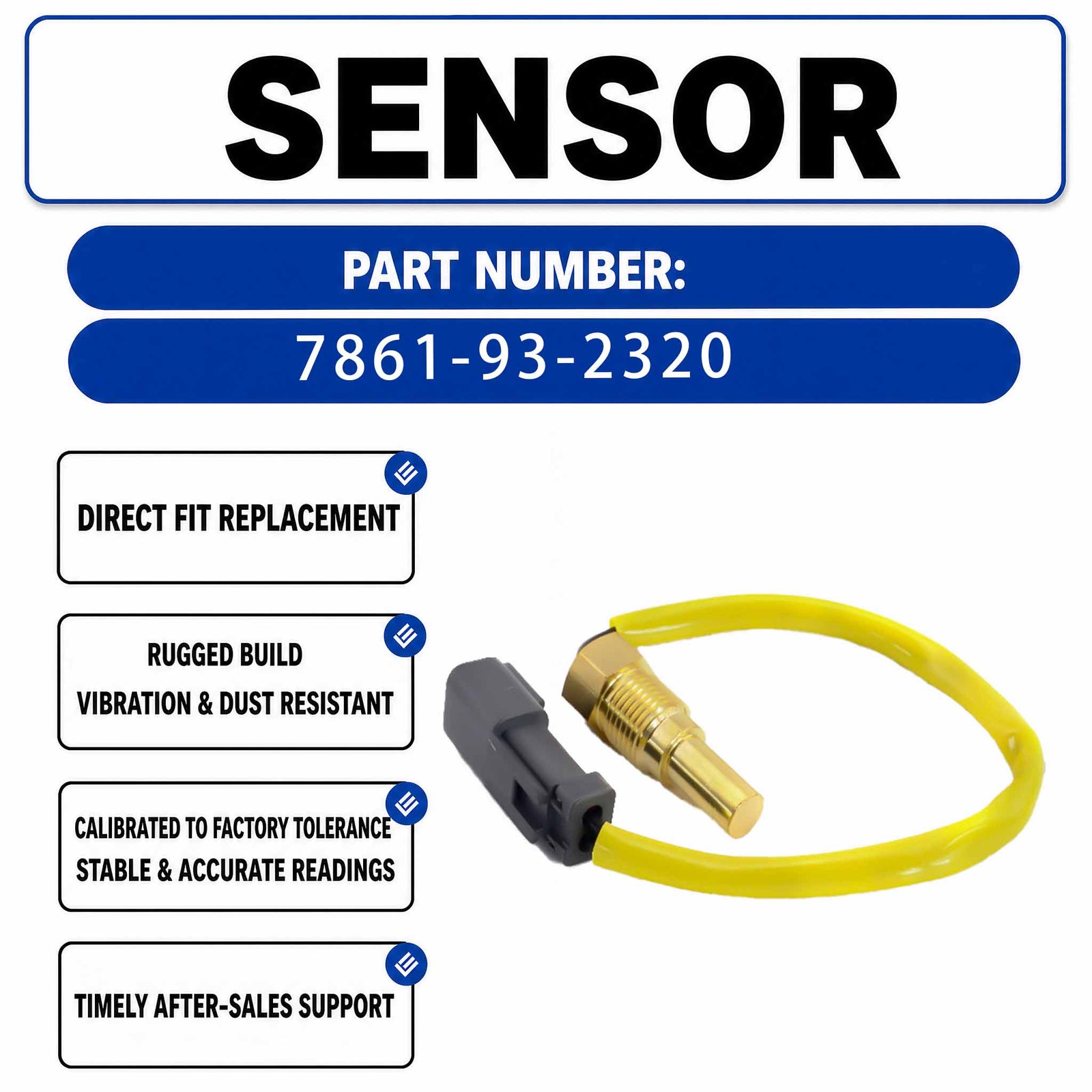 7861-93-2320 Water Temperature Sensor For Komatsu PC200-7 PC360-7 Crawler