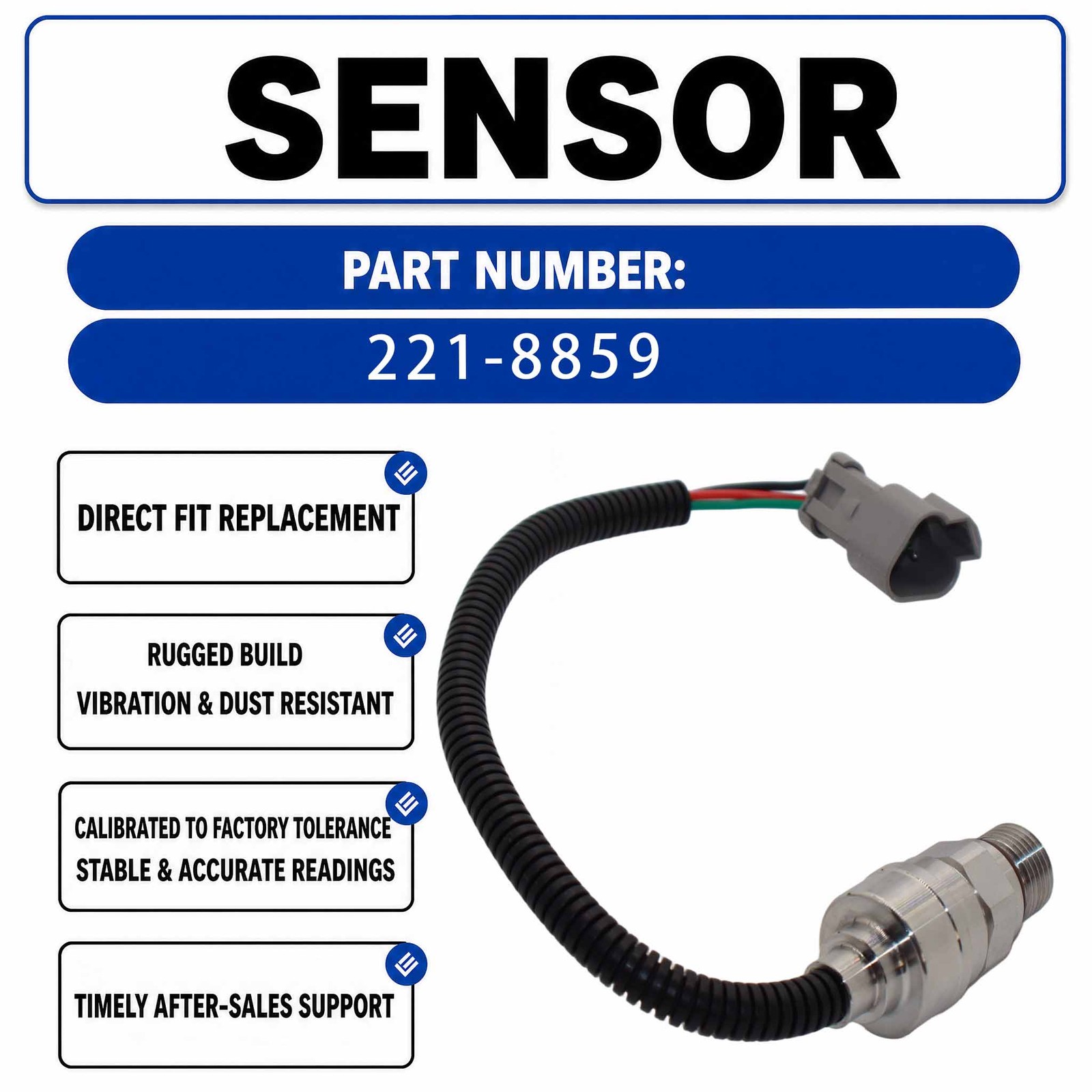 Sensor components 221-8859 For Caterpillar CAT 330D L 329D L 345D 345C 385C