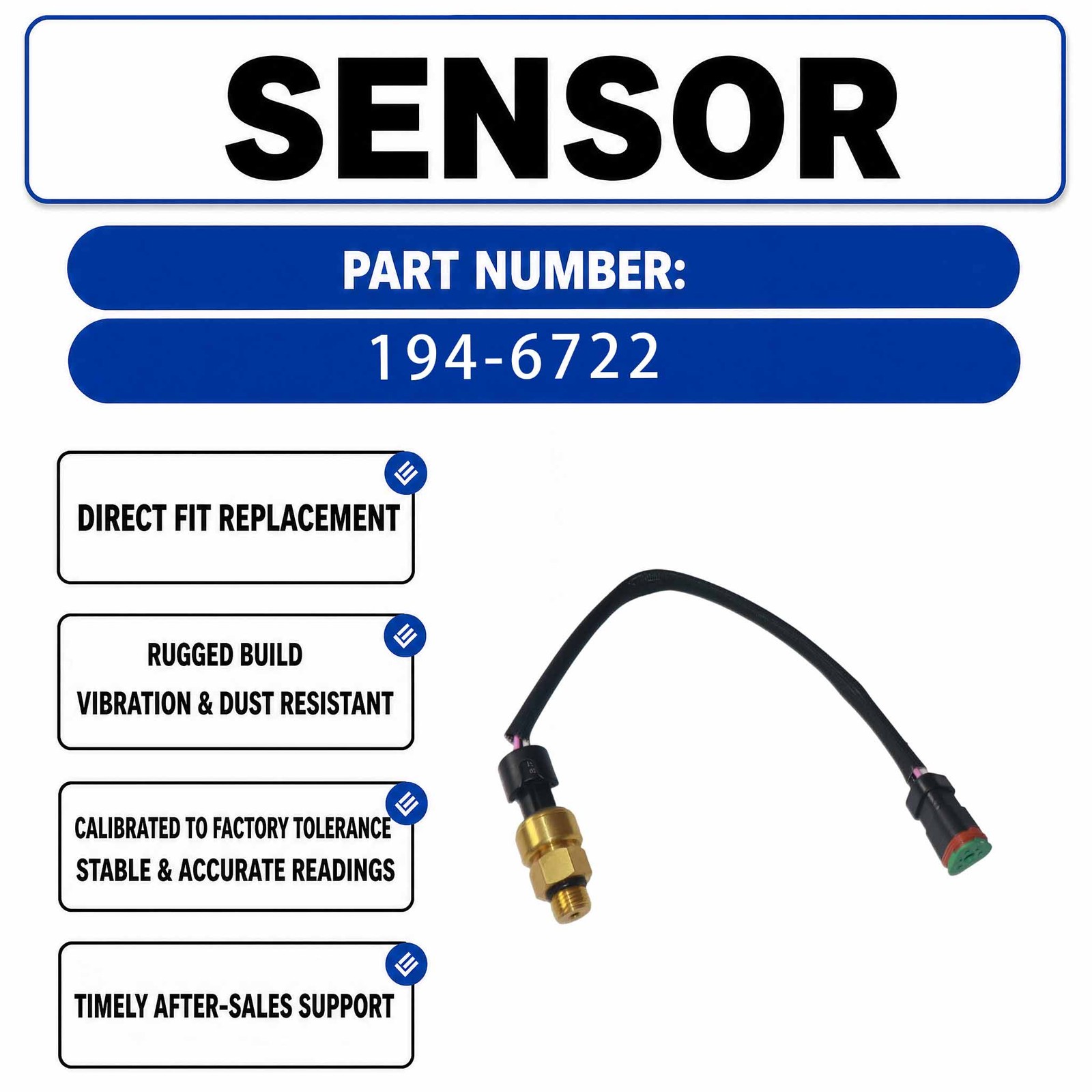 Oil Pressure Sensor 194-6722 1946722 For Caterpillar CAT SPP101 SBF214 CPT372