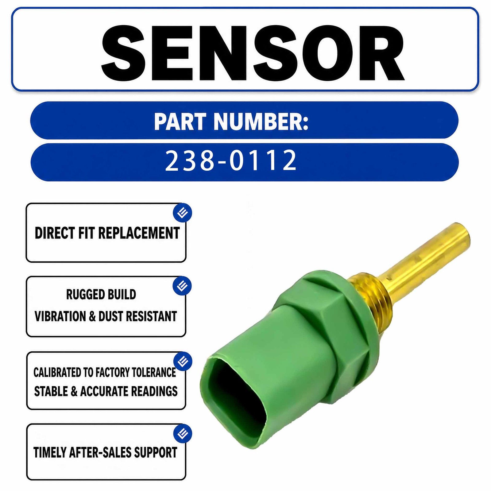Water Temperature Sensor KZ000104 For Caterpillar E320D E312D E323D Excavators