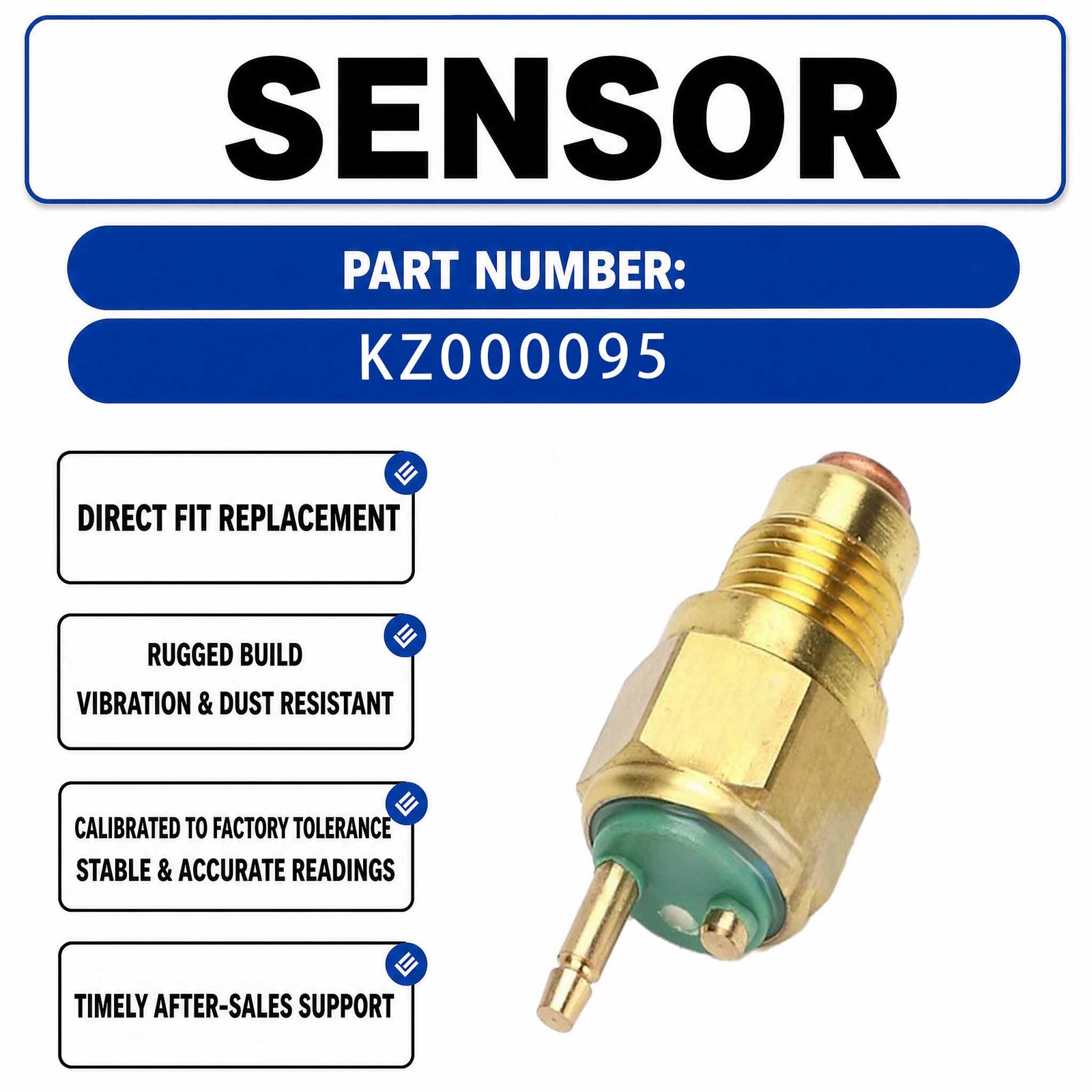 Water Temperature Sensor KZ000095 For Doosan DH80 Excavators
