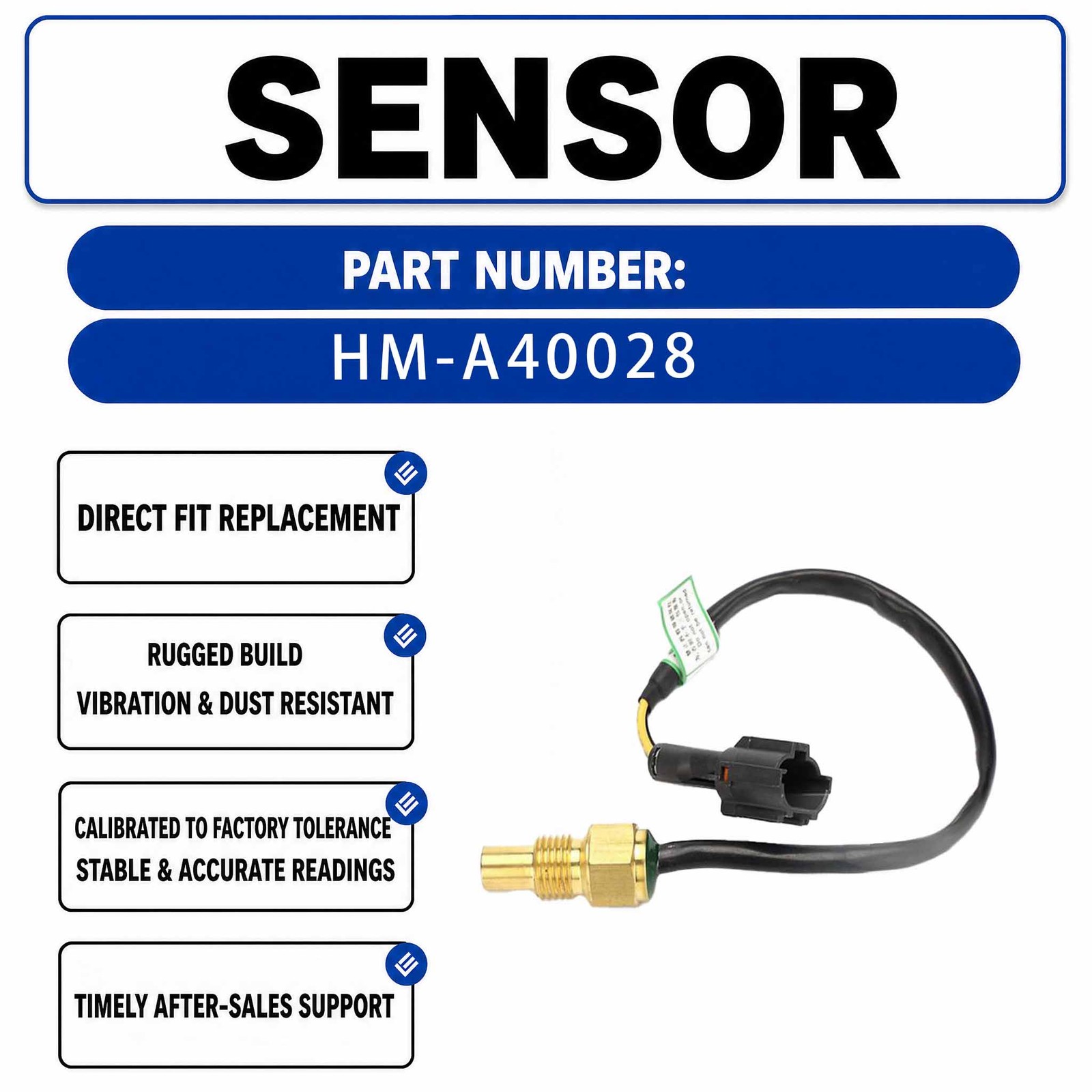 Water Temperature Sensor KZ000092 For Volvo EC140B EC210B EC240B EC290B Crawler